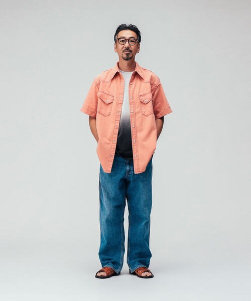 REMI RELIEF（レミレリーフ）の「【別注】REMI RELIEF / Denim Western shirt Short Sleeve Color Denim（シャツ/ブラウス・メンズ・ピンク/クリーム・MEDIUM/X-LARGE/LARGE）」の13枚目の写真
