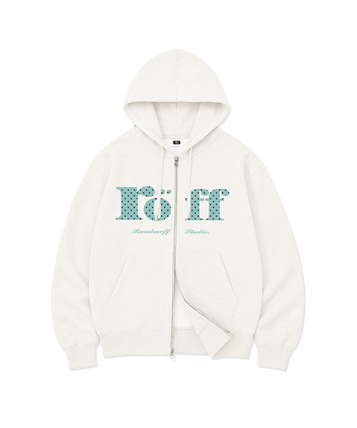 RANDOMOFF(ランダムオフ)の「ROEFF TYPE PLAY SPACE DOT OVER FIT 2-WAY ZIP-UP White(Mint)(パーカー・レディース・ホワイト・MEDIUM/LARGE/X-LARGE/SMALL)」の1枚目の写真