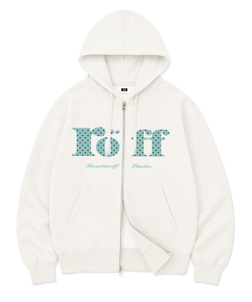 RANDOMOFF(ランダムオフ)の「ROEFF TYPE PLAY SPACE DOT OVER FIT 2-WAY ZIP-UP White(Mint)(パーカー・レディース・ホワイト・MEDIUM/LARGE/X-LARGE/SMALL)」の2枚目の写真