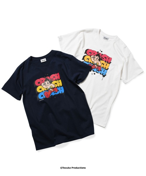 HOMEGAME(ホームゲーム)の「アトム x CRASH ONE x HOMEGAME - 半袖Tシャツ POP STRIDE TEE HG260402(Tシャツ/カットソー・メンズ・ネイビー/ホワイト・MEDIUM/LARGE/XX-LARGE/SMALL/X-LARGE)」の3枚目の写真