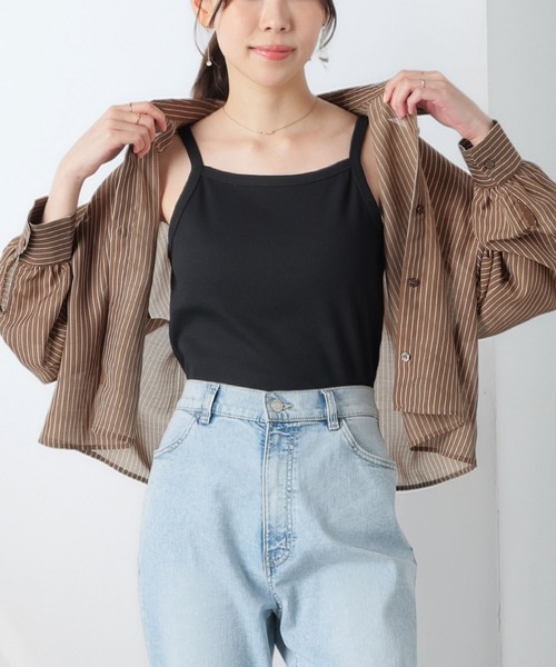 Honeys(ハニーズ)の「キャミ付シアーシャツ(シャツ/ブラウス・レディース・グレー/アイボリー/ブラック/ブルー系その他3/ブラウン系その他2/ベージュ系その他2/ブラック系その他2・L/M/S/SS)」の5枚目の写真