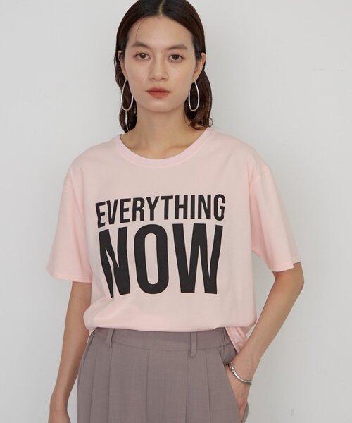 LOUNGEDRESS（ラウンジドレス）の「NOWロゴT（Tシャツ/カットソー・レディース・オフホワイト/チャコールグレー/ピンク・FREE）」の4枚目の写真