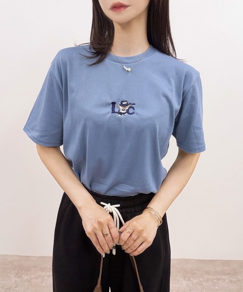 CLOTHY（クロシィ）の「【男女兼用で着れるユニセックスアイテム★】メンズ さらさら 天竺 ワンポイント 刺繍 半袖 Ｔシャツ（Tシャツ/カットソー・メンズ・ブラック/ネイビー/グレイッシュベージュ/チャコールグレー/グレー/オフホワイト/ブルー/チャコールアッシュ/ブラック系その他・MEDIUM）」の9枚目の写真