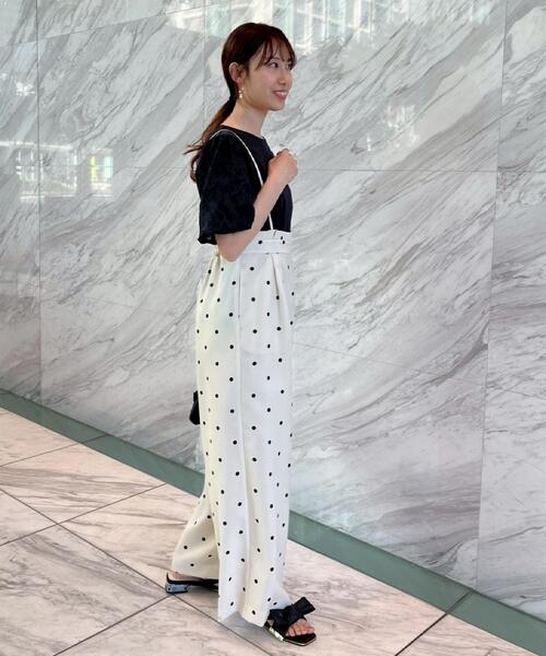 couture brooch（クチュールブローチ）の「【2WAY・洗える】サスペンダー付き ハイウエストパンツ（その他パンツ・レディース・ブラック系/ブラック/アイボリー系・36/38/40/42）」の16枚目の写真