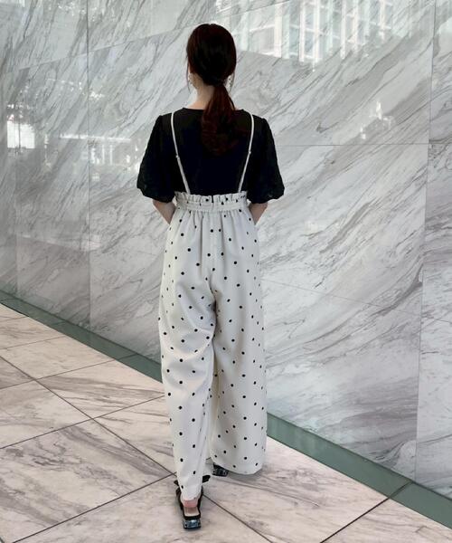 couture brooch（クチュールブローチ）の「【2WAY・洗える】サスペンダー付き ハイウエストパンツ（その他パンツ・レディース・ブラック系/ブラック/アイボリー系・36/38/40/42）」の17枚目の写真