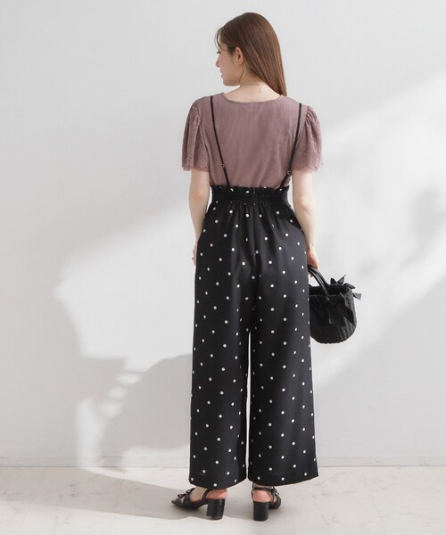 couture brooch（クチュールブローチ）の「【2WAY・洗える】サスペンダー付き ハイウエストパンツ（その他パンツ・レディース・ブラック系/ブラック/アイボリー系・36/38/40/42）」の20枚目の写真