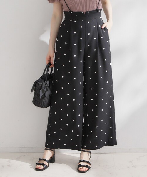 couture brooch（クチュールブローチ）の「【2WAY・洗える】サスペンダー付き ハイウエストパンツ（その他パンツ・レディース・ブラック系/ブラック/アイボリー系・36/38/40/42）」の21枚目の写真