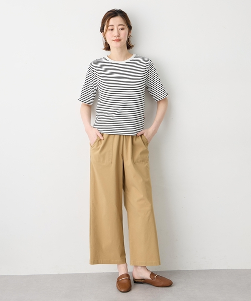 Petit Honfleur（プチオンフルール）の「カップ付ボーダーTシャツ【取り外し可能カップ付き】（Tシャツ/カットソー・レディース・アイボリー/グレー・M/L）」の8枚目の写真