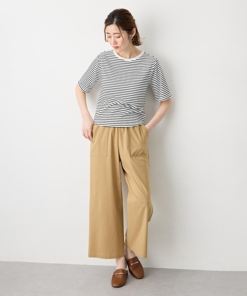 Petit Honfleur（プチオンフルール）の「カップ付ボーダーTシャツ【取り外し可能カップ付き】（Tシャツ/カットソー・レディース・アイボリー/グレー・M/L）」の9枚目の写真