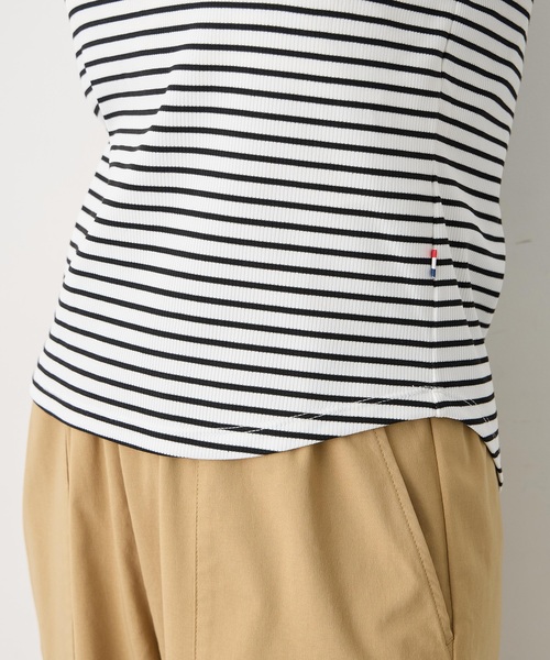 Petit Honfleur（プチオンフルール）の「カップ付ボーダーTシャツ【取り外し可能カップ付き】（Tシャツ/カットソー・レディース・アイボリー/グレー・M/L）」の13枚目の写真
