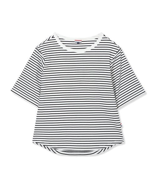Petit Honfleur（プチオンフルール）の「カップ付ボーダーTシャツ【取り外し可能カップ付き】（Tシャツ/カットソー・レディース・アイボリー/グレー・M/L）」の14枚目の写真