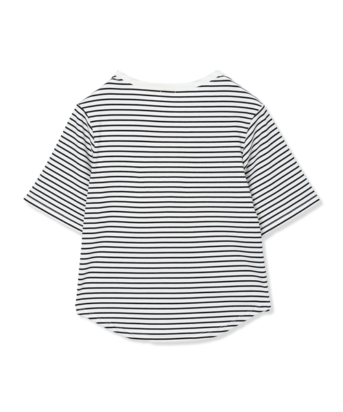 Petit Honfleur（プチオンフルール）の「カップ付ボーダーTシャツ【取り外し可能カップ付き】（Tシャツ/カットソー・レディース・アイボリー/グレー・M/L）」の15枚目の写真