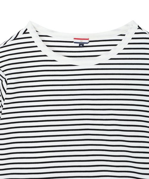 Petit Honfleur（プチオンフルール）の「カップ付ボーダーTシャツ【取り外し可能カップ付き】（Tシャツ/カットソー・レディース・アイボリー/グレー・M/L）」の16枚目の写真