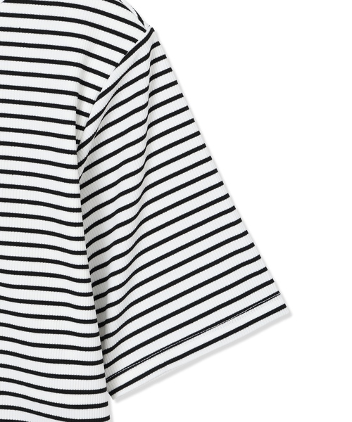 Petit Honfleur（プチオンフルール）の「カップ付ボーダーTシャツ【取り外し可能カップ付き】（Tシャツ/カットソー・レディース・アイボリー/グレー・M/L）」の17枚目の写真