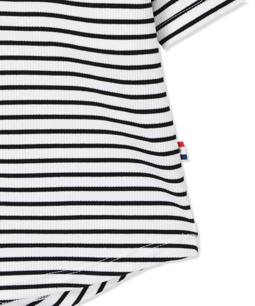 Petit Honfleur（プチオンフルール）の「カップ付ボーダーTシャツ【取り外し可能カップ付き】（Tシャツ/カットソー・レディース・アイボリー/グレー・M/L）」の18枚目の写真