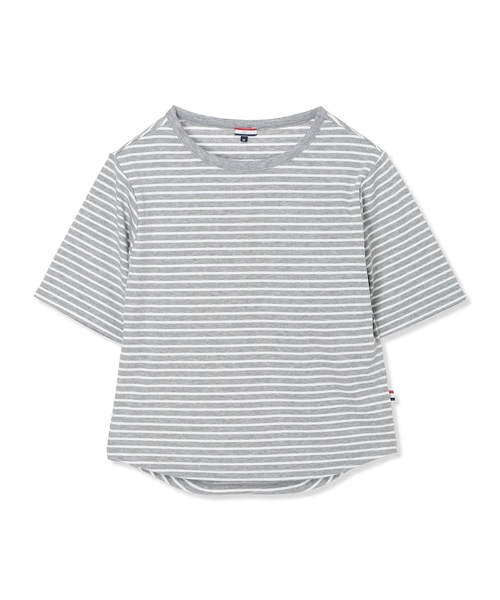 Petit Honfleur（プチオンフルール）の「カップ付ボーダーTシャツ【取り外し可能カップ付き】（Tシャツ/カットソー・レディース・アイボリー/グレー・M/L）」の21枚目の写真