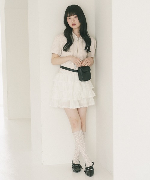 Heather(ヘザー)の「ティアードフリルミニスカート 774427(スカート・レディース・ホワイト・FREE)」の4枚目の写真
