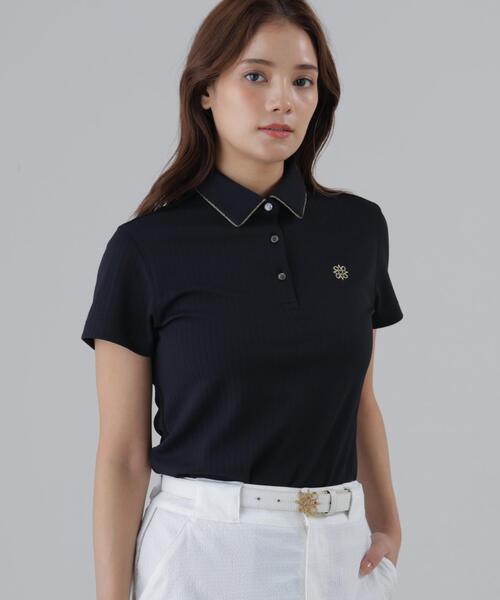 St ANDREWS(セントアンドリュース)の「【St ANDREWS】【UVカット】サッカージャガード半袖シャツ (WOMENS)(ポロシャツ・レディース・ベージュ/ホワイト/ブラック・M/S/L)」の2枚目の写真