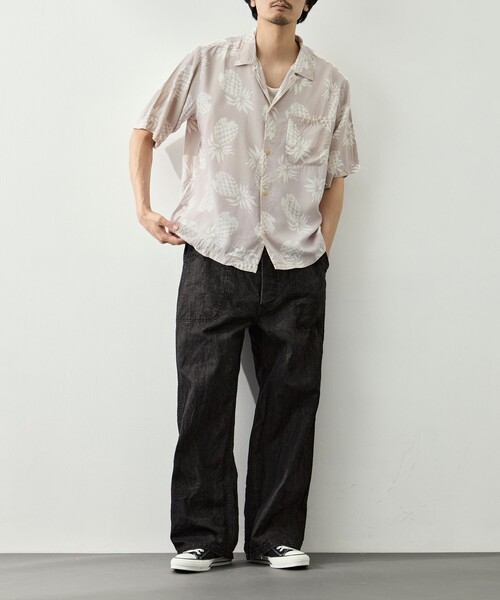REMI RELIEF(レミレリーフ)の「【REMI RELIEF/レミレリーフ】パイナップル柄アロハシャツ(シャツ/ブラウス・メンズ・ブラック/ピンク・M/L/XL)」の17枚目の写真