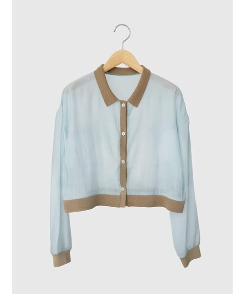 FIKA.(フィーカ)の「Bicolor sheer short cardigan(カーディガン/ボレロ・レディース・ブラック/ベージュ/ライトブルー・FREE)」の19枚目の写真