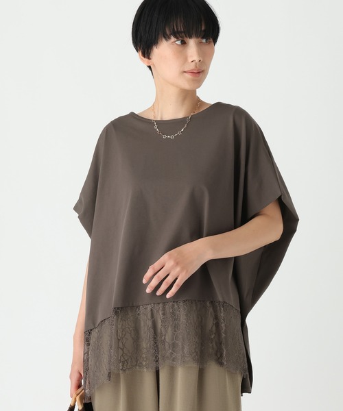 Elura（エルーラ）の「レースコンビTシャツ/753509（Tシャツ/カットソー・レディース・ダークブラウン/ブラック/ホワイト・FREE）」の3枚目の写真
