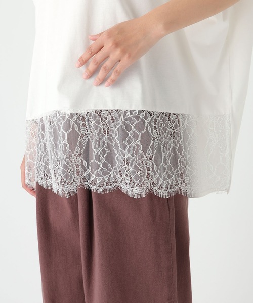 Elura（エルーラ）の「レースコンビTシャツ/753509（Tシャツ/カットソー・レディース・ダークブラウン/ブラック/ホワイト・FREE）」の8枚目の写真