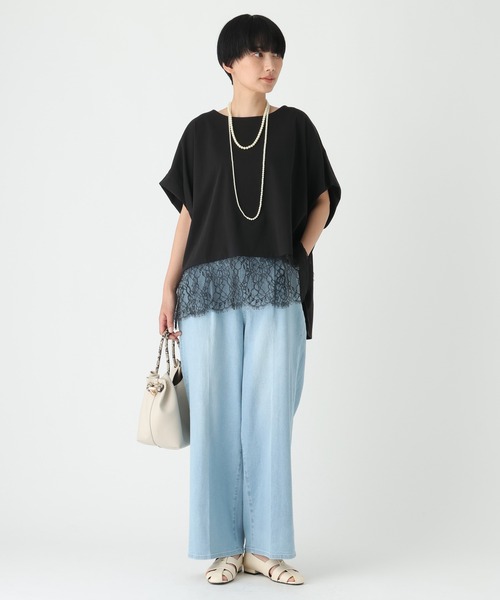 Elura（エルーラ）の「レースコンビTシャツ/753509（Tシャツ/カットソー・レディース・ダークブラウン/ブラック/ホワイト・FREE）」の16枚目の写真