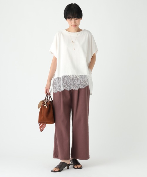 Elura（エルーラ）の「レースコンビTシャツ/753509（Tシャツ/カットソー・レディース・ダークブラウン/ブラック/ホワイト・FREE）」の12枚目の写真