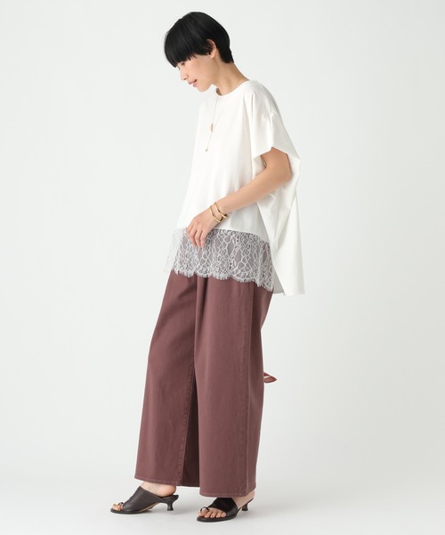 Elura（エルーラ）の「レースコンビTシャツ/753509（Tシャツ/カットソー・レディース・ダークブラウン/ブラック/ホワイト・FREE）」の14枚目の写真