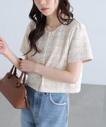 FREE'S MART（フリーズマート）の「◆ツイード半袖ジャケット（ノーカラージャケット）」