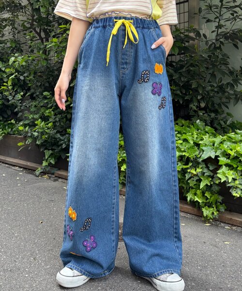 HELLO.SANFRANCISCO(ハローサンフランシスコ)の「【HELLO.SANFRANCISCO/ハローサンフランシスコ】ワッペン付ワイドデニム(デニムパンツ・レディース・サックスブルー/ブルー・MEDIUM/SMALL)」の15枚目の写真