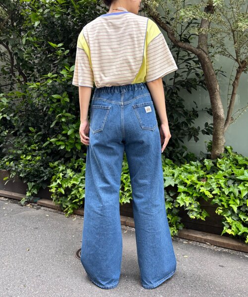 HELLO.SANFRANCISCO(ハローサンフランシスコ)の「【HELLO.SANFRANCISCO/ハローサンフランシスコ】ワッペン付ワイドデニム(デニムパンツ・レディース・サックスブルー/ブルー・MEDIUM/SMALL)」の9枚目の写真