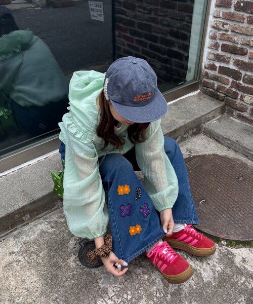 HELLO.SANFRANCISCO(ハローサンフランシスコ)の「【HELLO.SANFRANCISCO/ハローサンフランシスコ】ワッペン付ワイドデニム(デニムパンツ・レディース・サックスブルー/ブルー・MEDIUM/SMALL)」の10枚目の写真