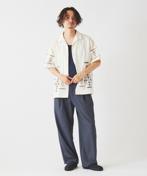 JOURNAL STANDARD relume(ジャーナルスタンダード レリューム)の「ドロップツイル 1タック ”レイジー” ワイド イージースラックス(スラックス・メンズ・ナチュラル/チャコールグレー/ブラウン系その他/ブラック・MEDIUM/SMALL/LARGE)」の9枚目の写真