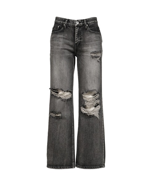 BOHEMSEO(ボヘミアンソウル)の「HIGHLIGHT DAMAGE WIDE PANTS(その他パンツ・レディース・ブルー/グレー・LARGE/MEDIUM/SMALL)」の1枚目の写真