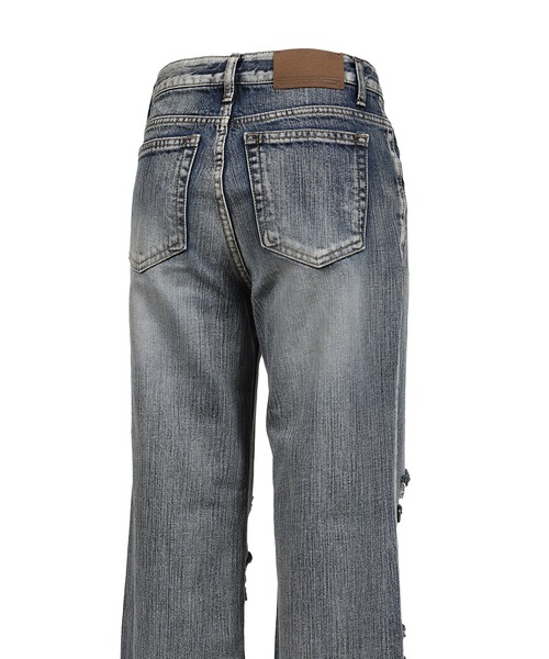 BOHEMSEO(ボヘミアンソウル)の「HIGHLIGHT DAMAGE WIDE PANTS(その他パンツ・レディース・ブルー/グレー・LARGE/MEDIUM/SMALL)」の6枚目の写真