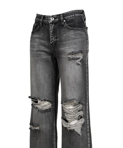 BOHEMSEO(ボヘミアンソウル)の「HIGHLIGHT DAMAGE WIDE PANTS(その他パンツ・レディース・ブルー/グレー・LARGE/MEDIUM/SMALL)」の10枚目の写真