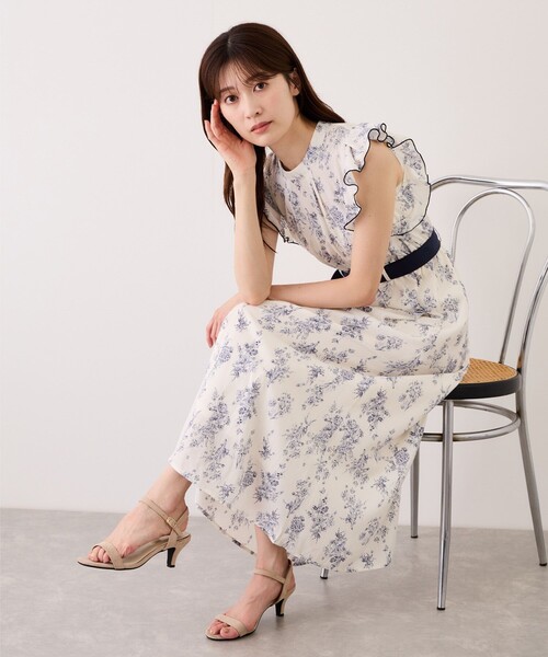 Jayro(ジャイロ)の「花柄プリント袖フリルワンピース(ワンピース・レディース・ブラック系その他・M)」の17枚目の写真