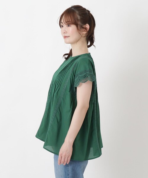 one'sterrace(ワンズテラス)の「レース ピンタック ノースリーブブラウス(シャツ/ブラウス・レディース・ネイビー系5/ブラック系8/グリーン系その他6・02)」の16枚目の写真