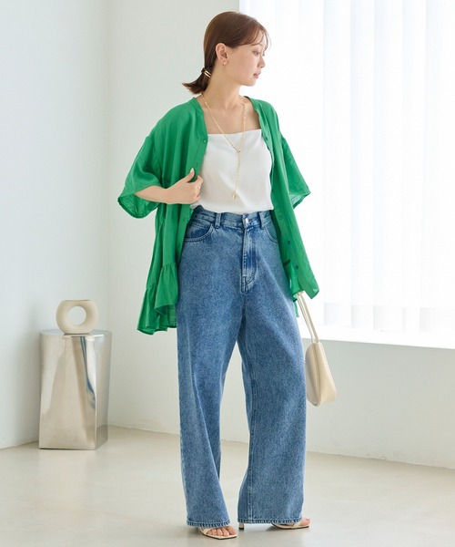 LAVEANGE（ラビアンジェ）の「切替ティアードチュニックブラウス（シャツ/ブラウス・レディース・ブラック/グリーン/ブラウン・M/5L/4L/3L/LL）」の9枚目の写真