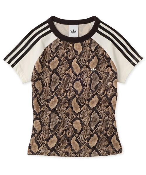 adidas（アディダス）の「adidas SNAKE PRINT CALI TEE / アディダス スネーク プリント カリ Tシャツ（Tシャツ/カットソー・レディース・ベージュ・S/M/L）」の4枚目の写真