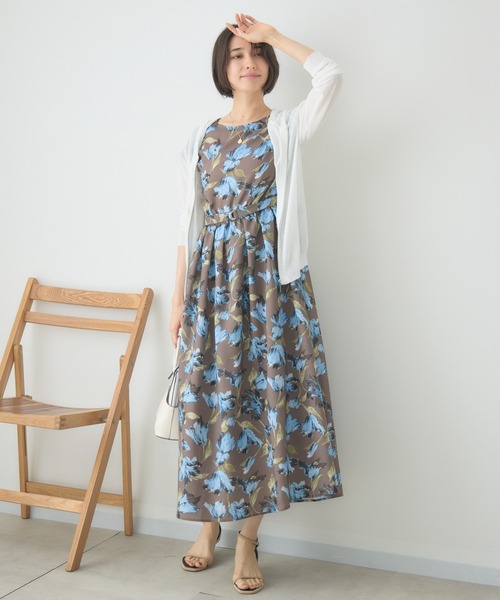 KATHARINE ROSS（キャサリンロス）の「【UVカット/速乾】中花プリントワンピース（ワンピース・レディース・イエロー/モカ・MEDIUM）」の9枚目の写真