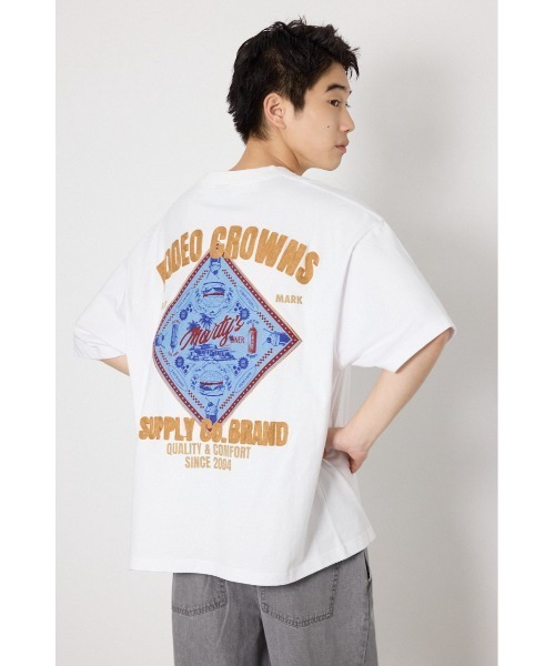 RODEO CROWNS WIDE BOWL(ロデオクラウンズワイドボウル)の「DINER FLAG Tシャツ(Tシャツ/カットソー・メンズ・ホワイト/ブラック/ライトブルー・MEDIUM/LARGE)」の1枚目の写真