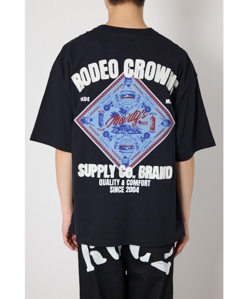RODEO CROWNS WIDE BOWL(ロデオクラウンズワイドボウル)の「DINER FLAG Tシャツ(Tシャツ/カットソー・メンズ・ホワイト/ブラック/ライトブルー・MEDIUM/LARGE)」の8枚目の写真