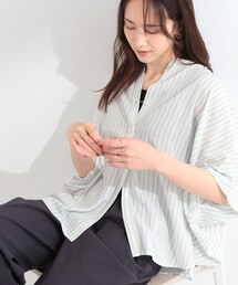 SHOO・LA・RUE | 【ひんやり/洗濯機可/体型カバー】二の腕隠れる ゆるっと襟ギャザーレーヨンブラウス(シャツ/ブラウス)