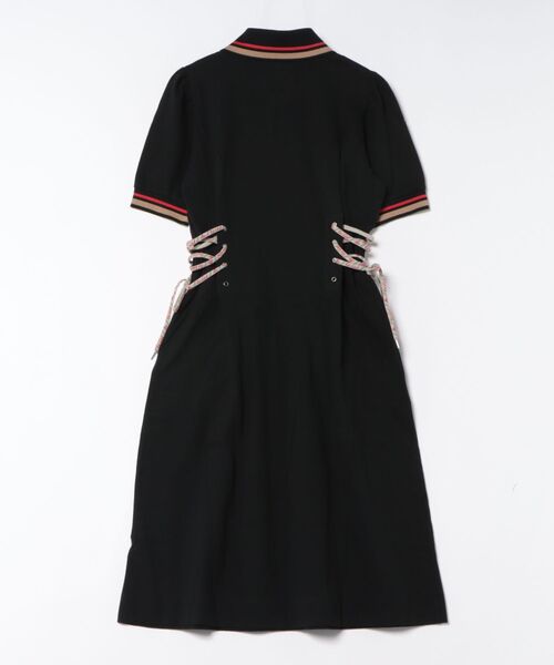 Vivienne Westwood(ヴィヴィアンウエストウッド)の「オールドコットンジャージーサイドレースアップポロワンピース(ワンピース・レディース・ブラック/ブルー・FREE)」の3枚目の写真