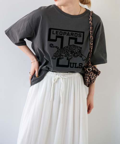 OUTDOOR PRODUCTS（アウトドアプロダクツ）の「追加 ピグメントカットオフZOO TEE（Tシャツ/カットソー・レディース・ピンク/アイボリー/ブラウン/ライトグレー/チャコールグレー・FREE）」の6枚目の写真