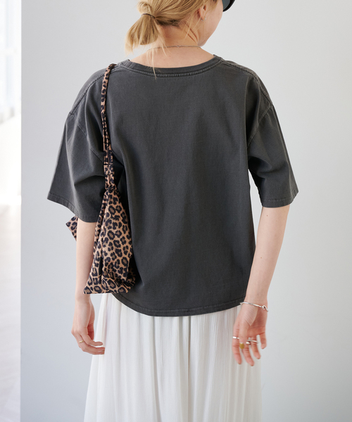 OUTDOOR PRODUCTS（アウトドアプロダクツ）の「追加 ピグメントカットオフZOO TEE（Tシャツ/カットソー・レディース・ピンク/アイボリー/ブラウン/ライトグレー/チャコールグレー・FREE）」の7枚目の写真