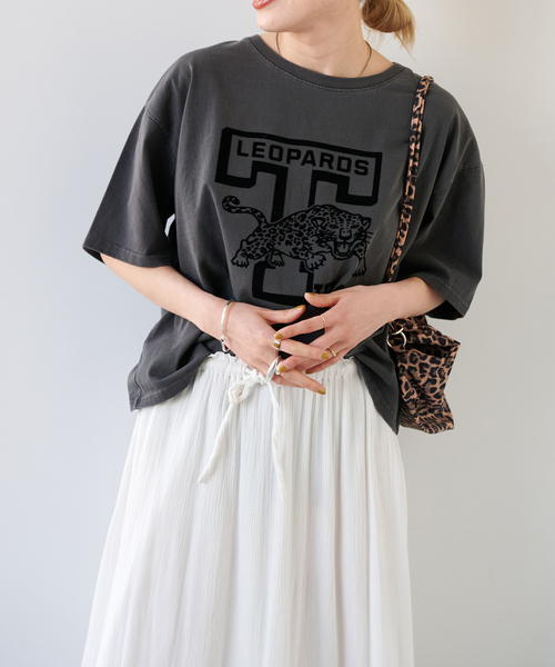 OUTDOOR PRODUCTS（アウトドアプロダクツ）の「追加 ピグメントカットオフZOO TEE（Tシャツ/カットソー・レディース・ピンク/アイボリー/ブラウン/ライトグレー/チャコールグレー・FREE）」の9枚目の写真