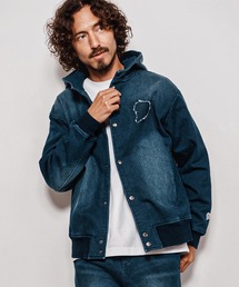 1minute 1second（ワンミニットワンセカンド）の「mpa4160-heart patch knit denim hooded parka ニットデニムパーカー (1M26A150)（パーカー）」